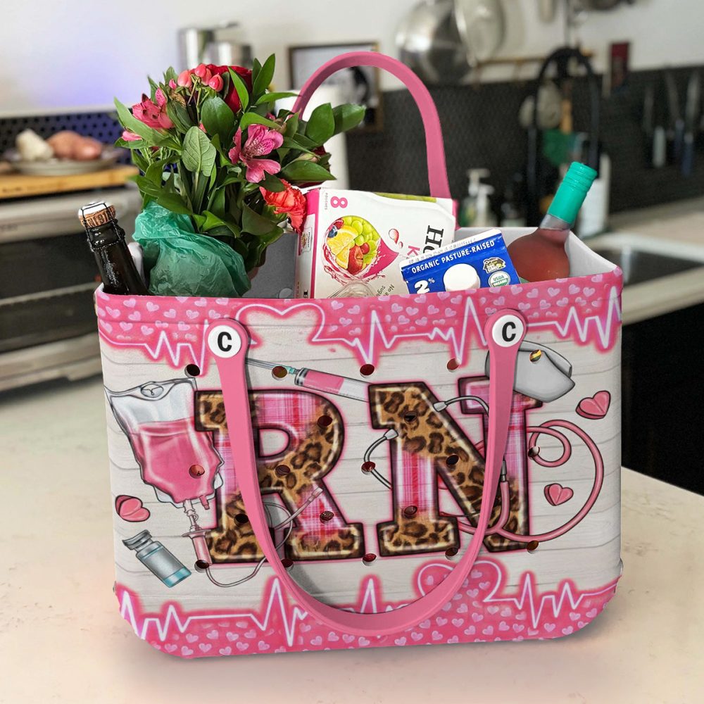 Stylish Rn Tote Bag - Perfect Gift For Nurses , Trendy Pink & Leopard Print Design - Image 4