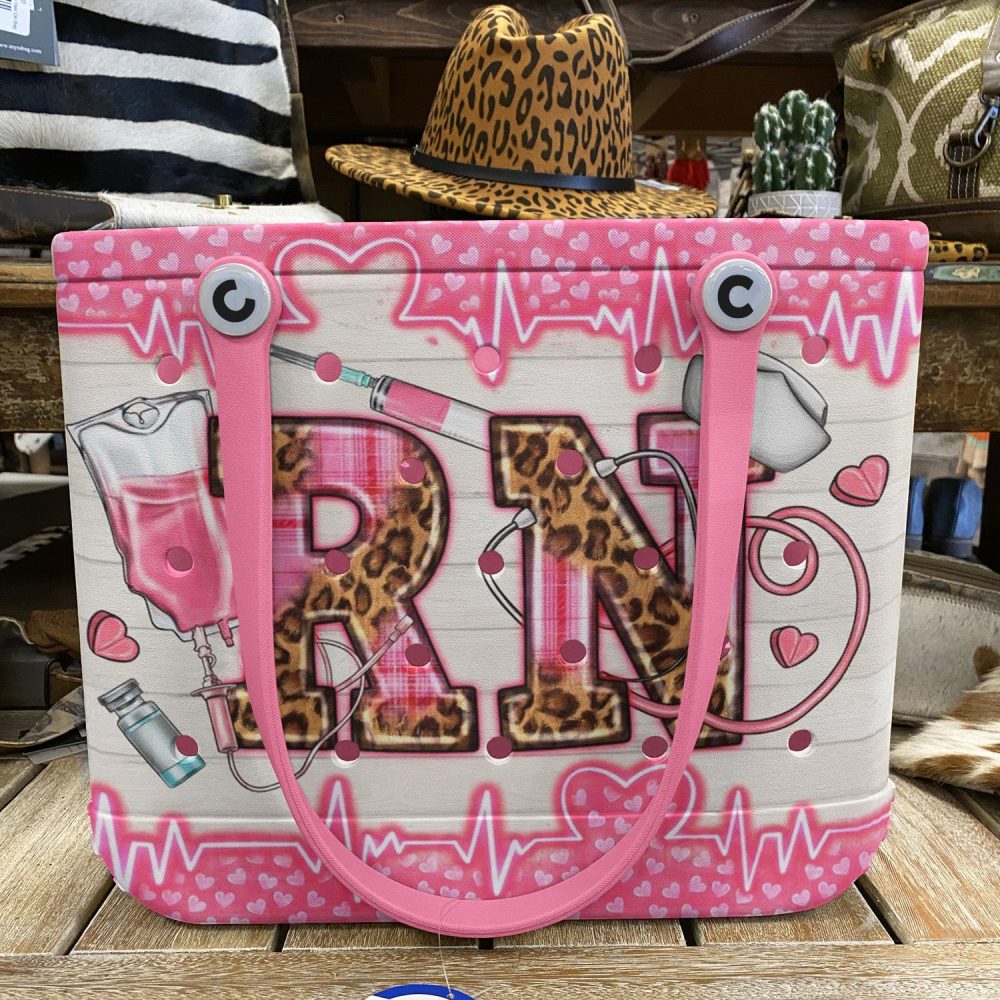 Stylish Rn Tote Bag - Perfect Gift For Nurses , Trendy Pink & Leopard Print Design - Image 6