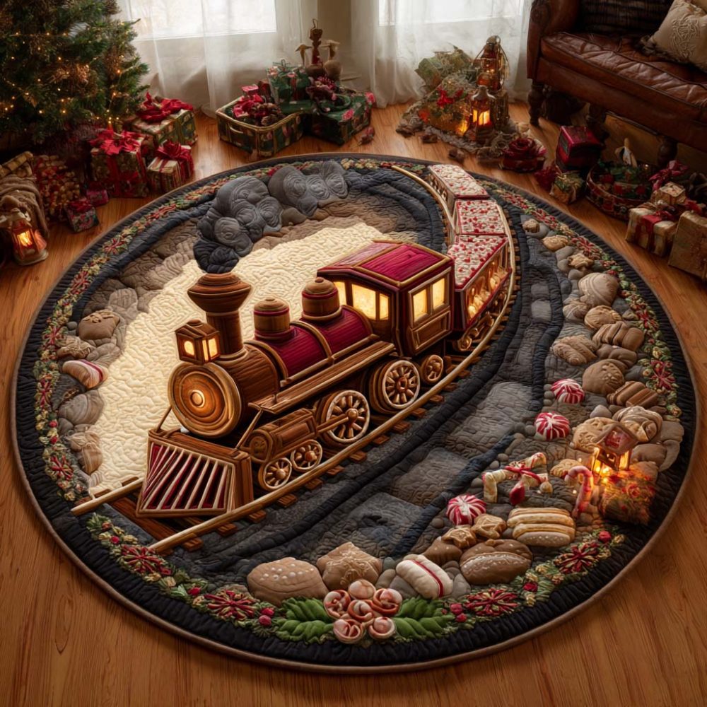 Hearthside Holiday Express Quilted Round Mat