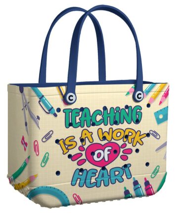 Teaching Tote Bag - 'Teaching Is A Work Of Heart' Design - Perfect Gift For Educators!