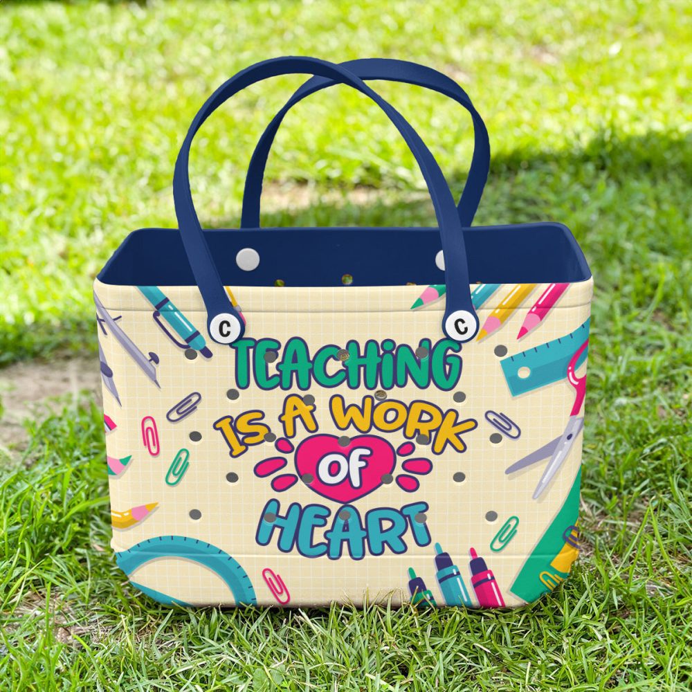 Teaching Tote Bag - 'Teaching Is A Work Of Heart' Design - Perfect Gift For Educators! - Image 2