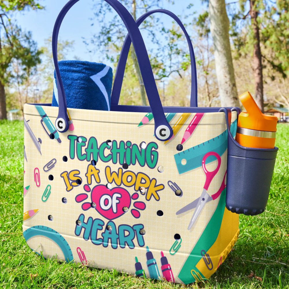Teaching Tote Bag - 'Teaching Is A Work Of Heart' Design - Perfect Gift For Educators! - Image 3