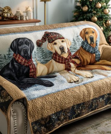 Heartwarming Lab Quilted Sofa Cover