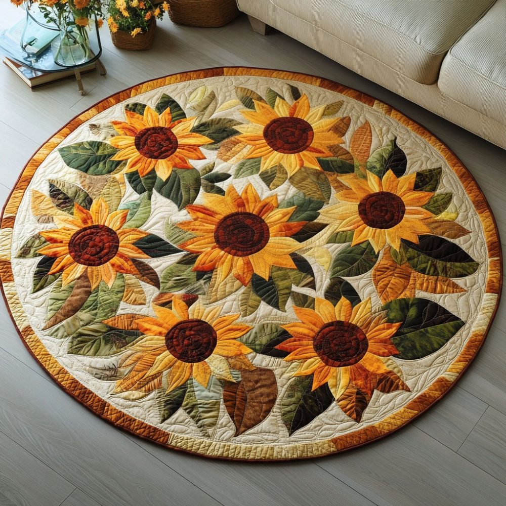 Helianthus Harmony Quilted Round Mat