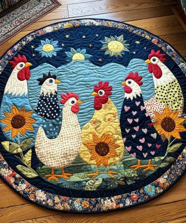Hen Haven Quilted Round Mat