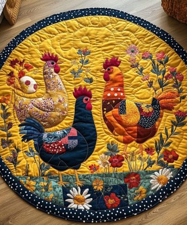Hen Haven Quilted Round Mat