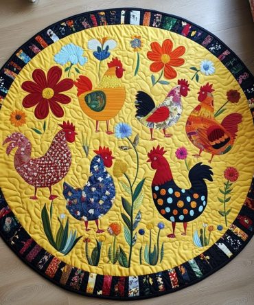 Hen Haven Quilted Round Mat