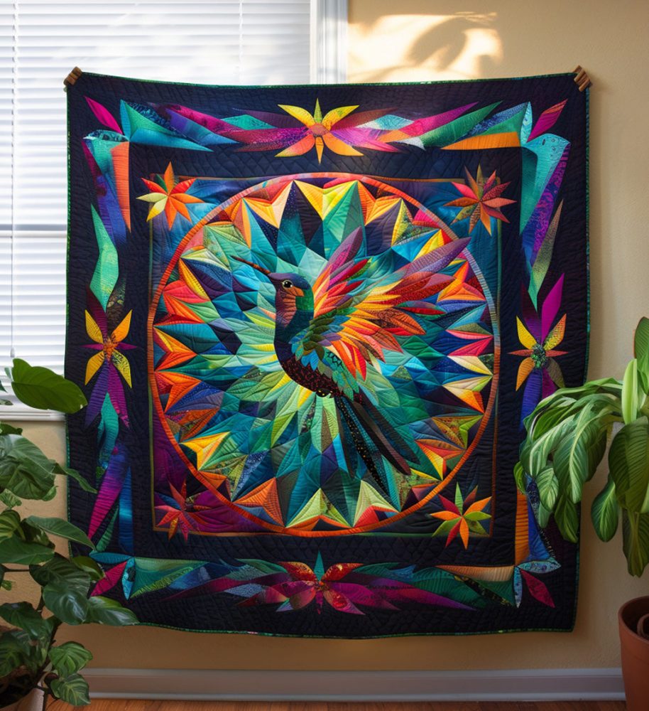 Heritage Hummingbird Quilted Blanket