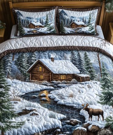 Heritage Log Cabin 3-Piece Quilted Bedding Set