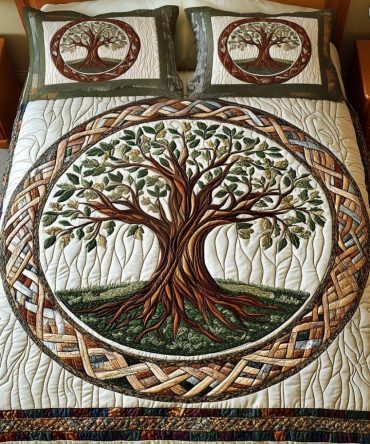 Heritage Tree 3-Piece Quilted Bedding Set