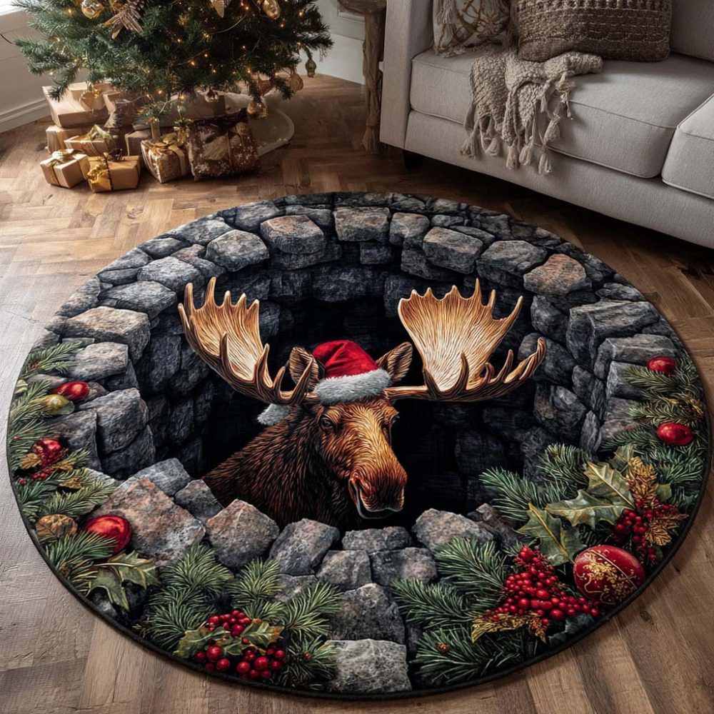 Hidden Holiday Quilted Round Mat