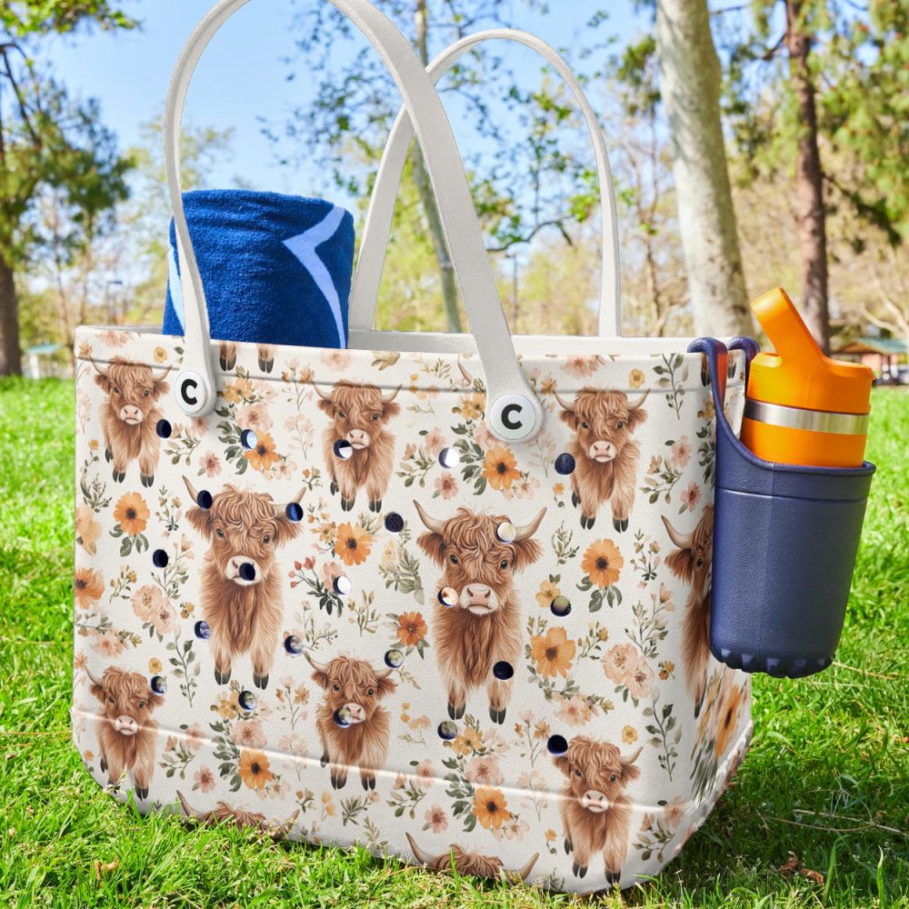 Charming Highland Cow Print Tote Bag - Stylish & Spacious Eco-Friendly Shopper - Image 4