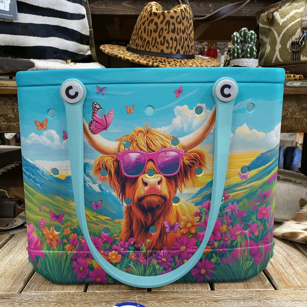 Bucket Tote Bag, Limited Edition Bogg Bag, Beach Bag Highland Cool - Image 6