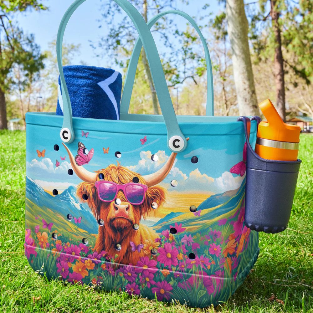 Bucket Tote Bag, Limited Edition Bogg Bag, Beach Bag Highland Cool - Image 3