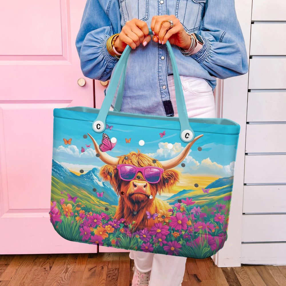 Bucket Tote Bag, Limited Edition Bogg Bag, Beach Bag Highland Cool - Image 5