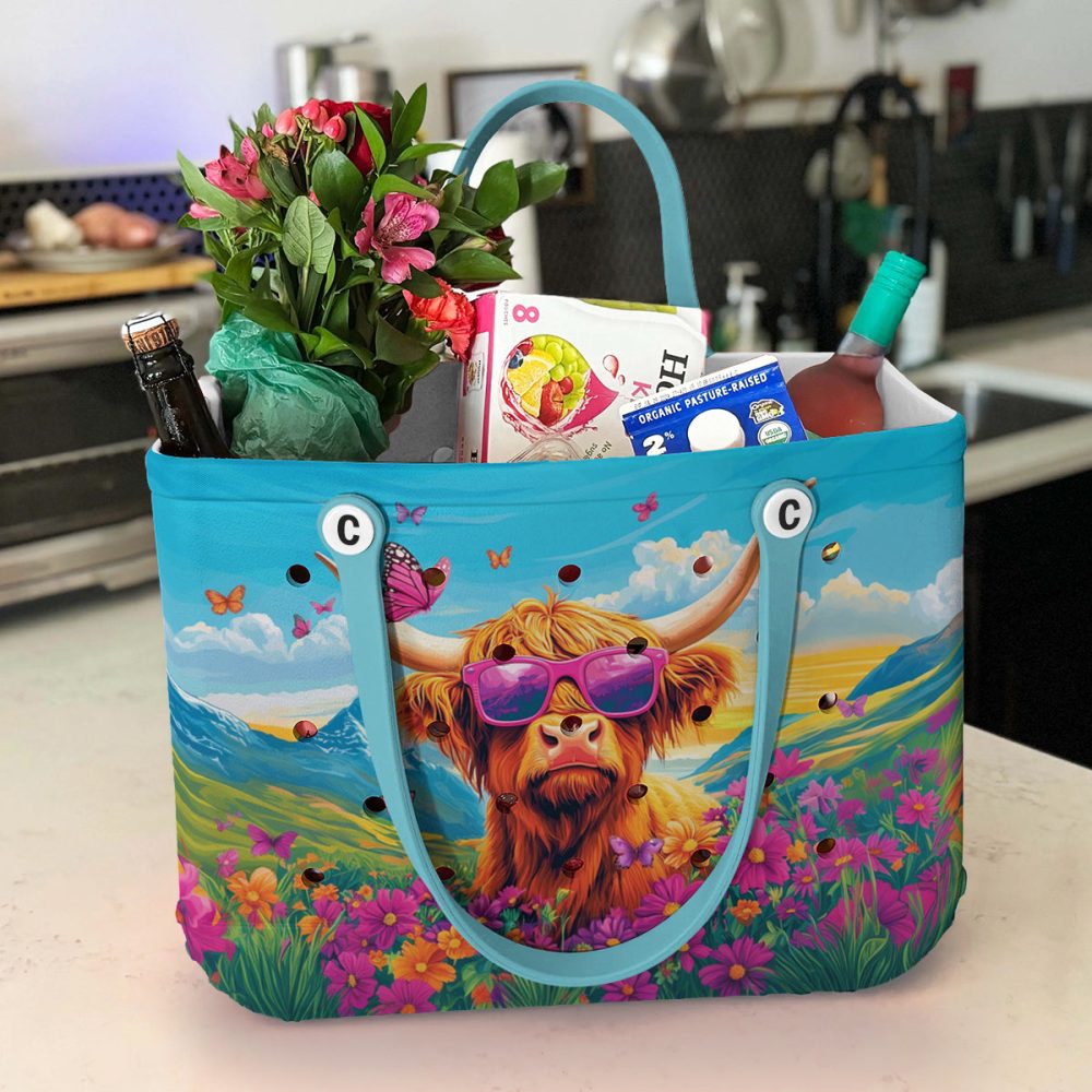 Bucket Tote Bag, Limited Edition Bogg Bag, Beach Bag Highland Cool - Image 4