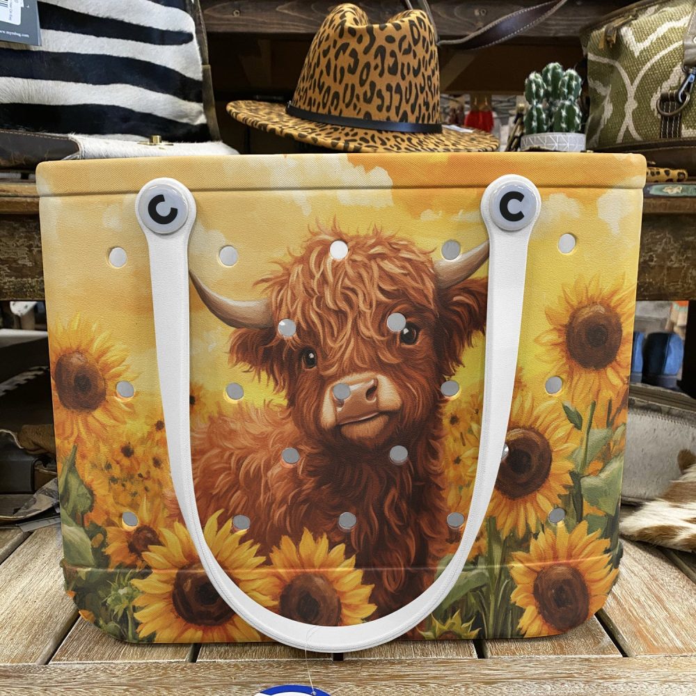 Charming Highland Cow Tote: Sunflower Field Design - Durable & Stylish Bag For All Seasons - Image 7