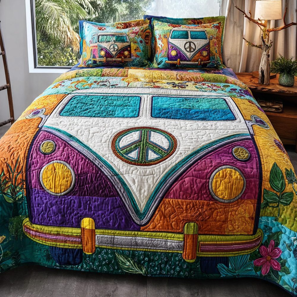 Hippie Drive 3-Piece Quilted Bedding Set