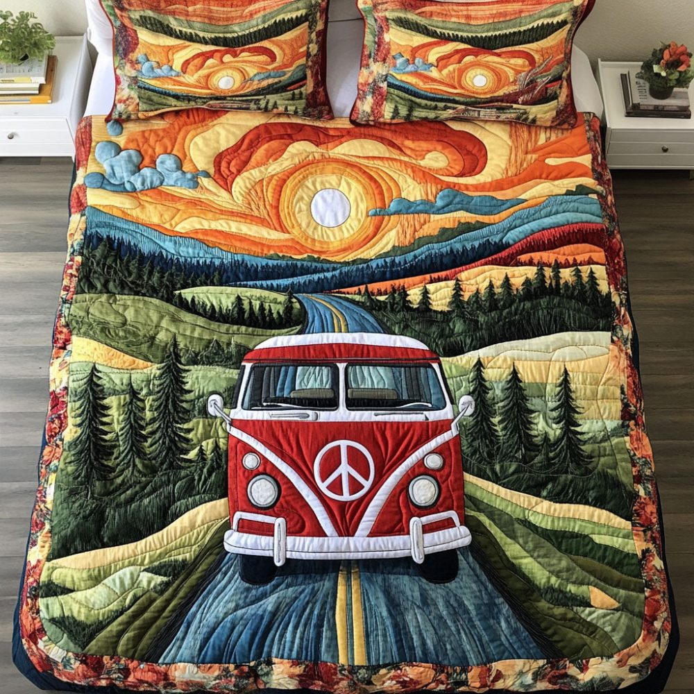 Hippie Highway 3-Piece Quilted Bedding Set