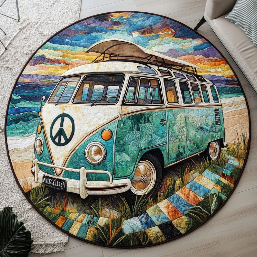 Hippie Van Bliss Quilted Round Mat
