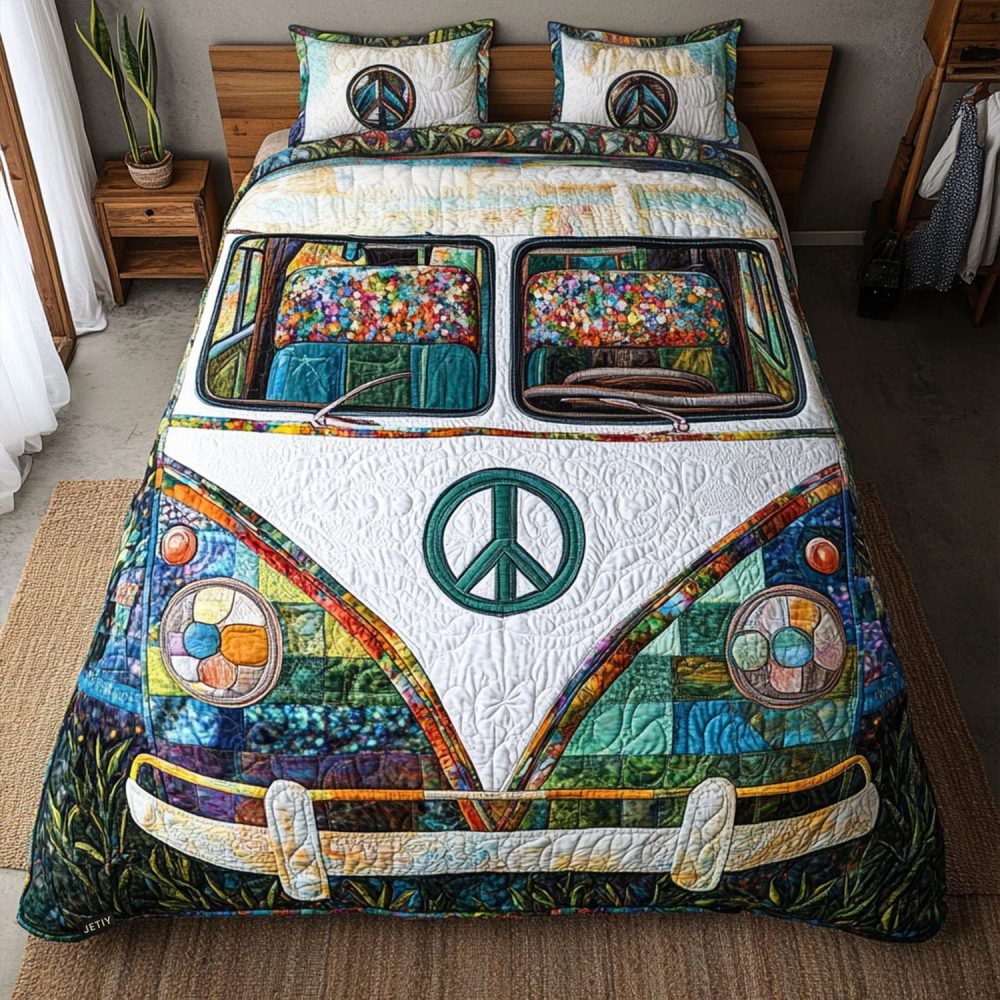 Hippie Van Haven 3-Piece Quilted Bedding Set