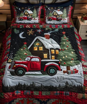 Holiday Cabin 3-Piece Quilted Bedding Set