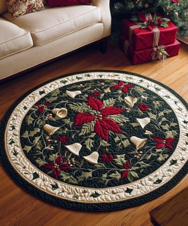 Holiday Bells Quilted Round Mat
