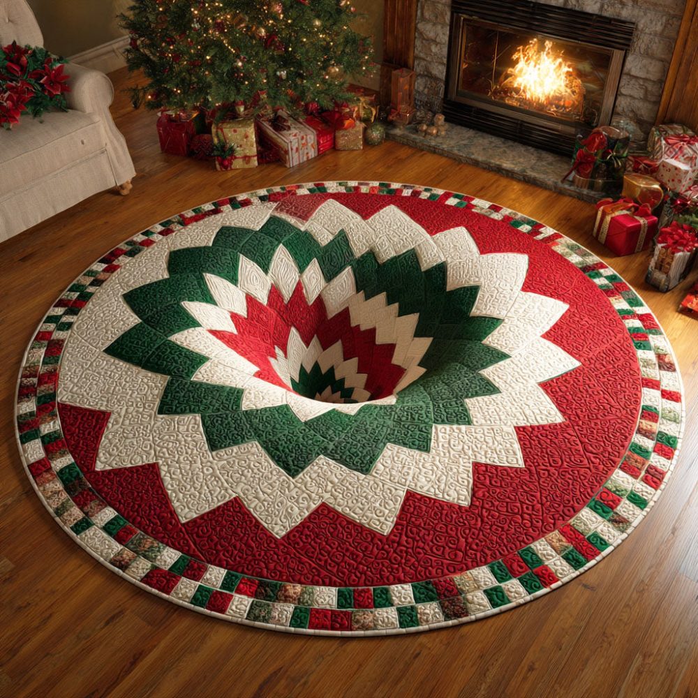Holiday Charm Quilted Round Mat