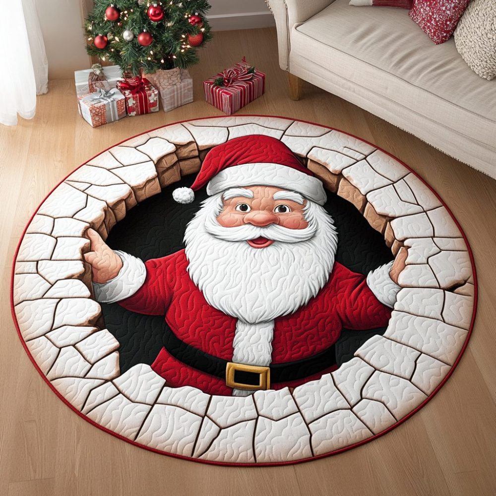 Holiday Cheer Quilted Round Mat