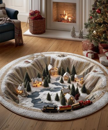 Holiday Express Quilted Round Mat