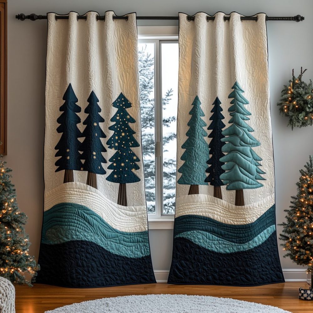 Holiday Forest Quilted Curtains