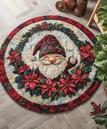 Holiday Hearth Quilt Quilted Round Mat
