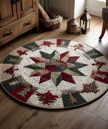 Holiday Hearth Quilted Round Mat