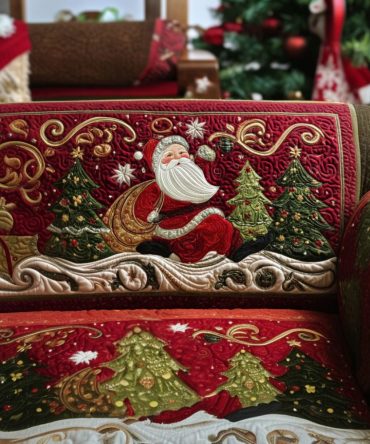 Holiday Hearthlight Quilted Sofa Cover