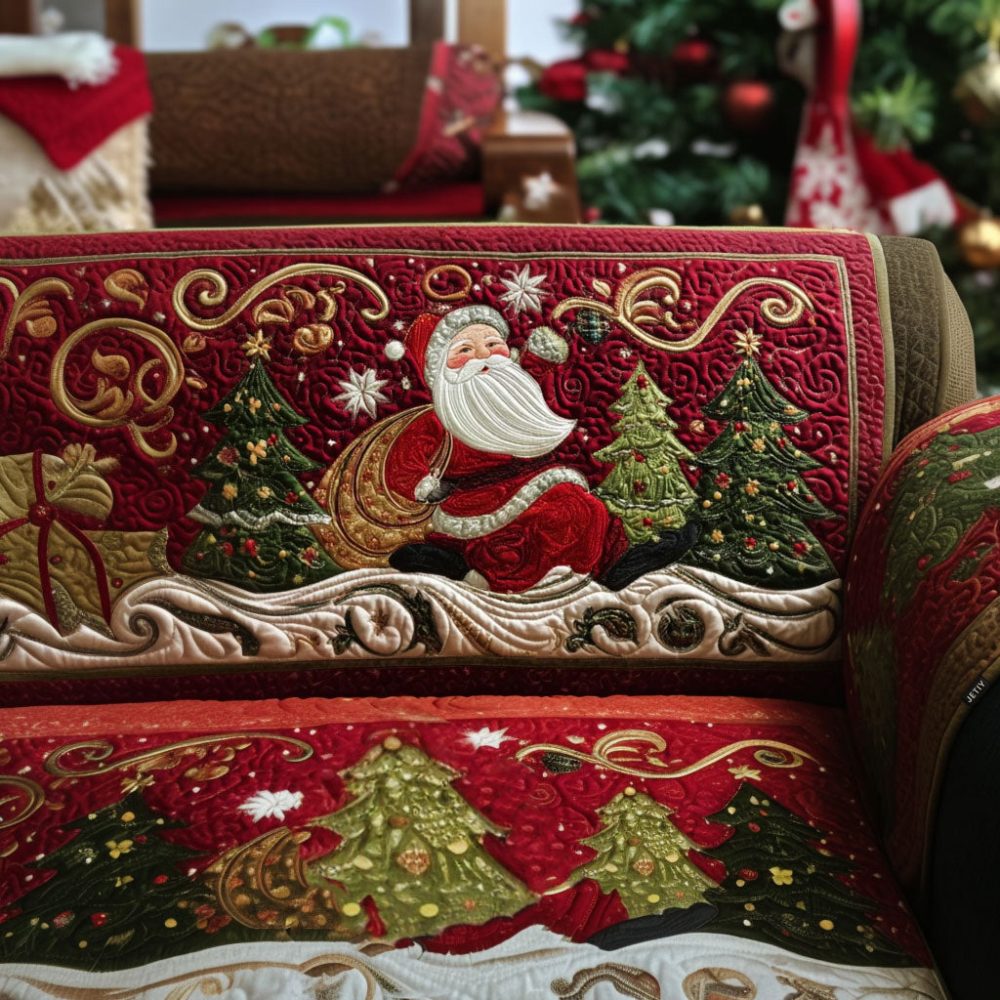 Holiday Hearthlight Quilted Sofa Cover