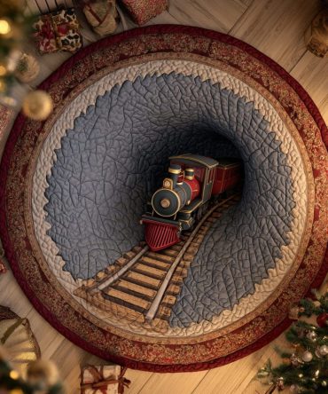 Holiday Path Quilted Round Mat