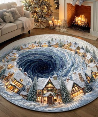Holiday Spark Quilted Round Mat