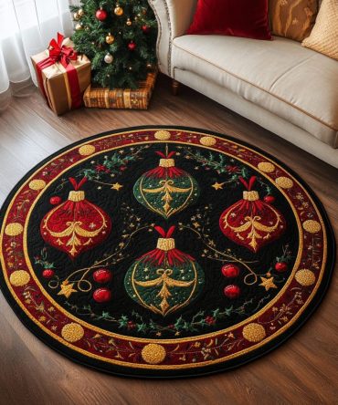 Holiday Sparkle Quilted Round Mat