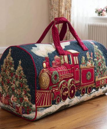 Holiday Train Quilted Duffle Bag