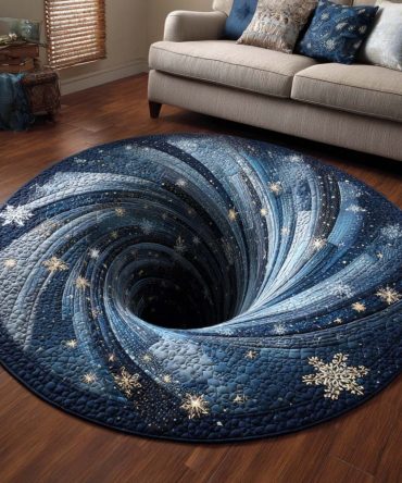 Holiday Twirl Quilted Round Mat