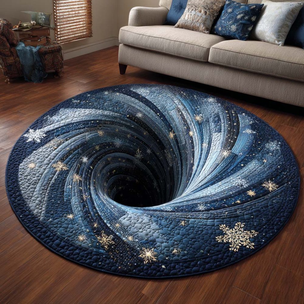 Holiday Twirl Quilted Round Mat