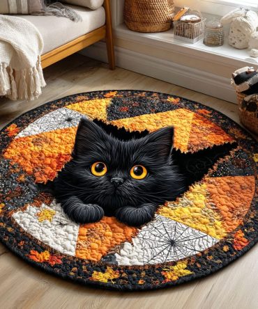 Hollow Cat Rise Quilted Round Mat