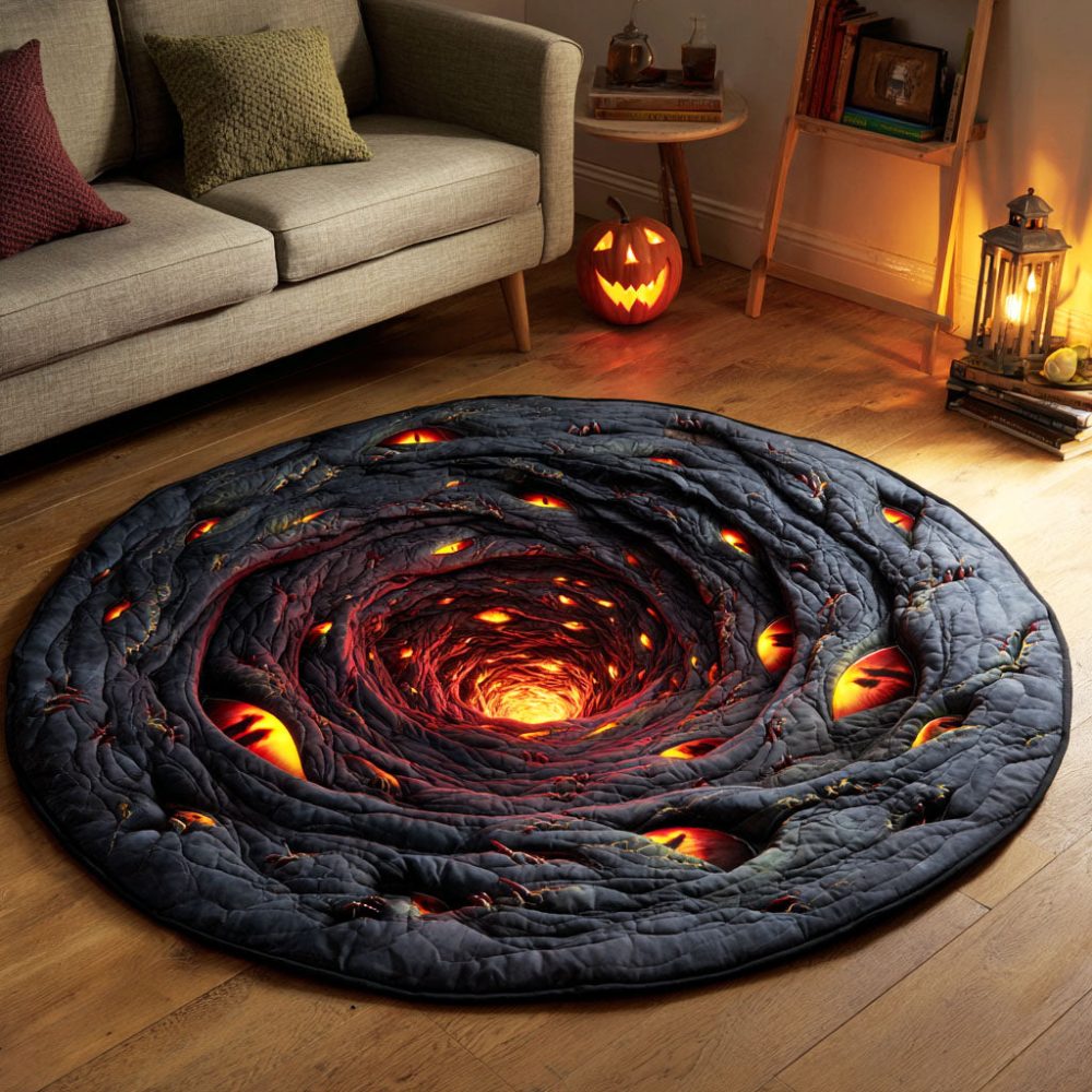 Hollow Eye Pit Quilted Round Mat