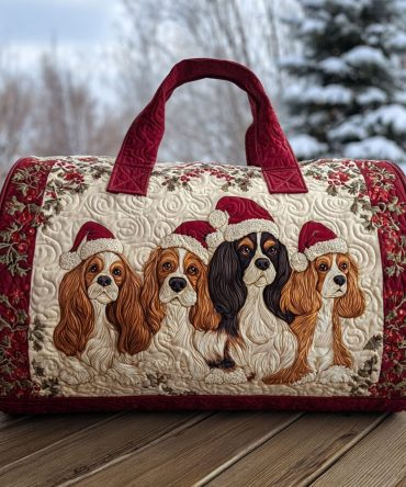 Holly Spaniel Quilted Duffle Bag