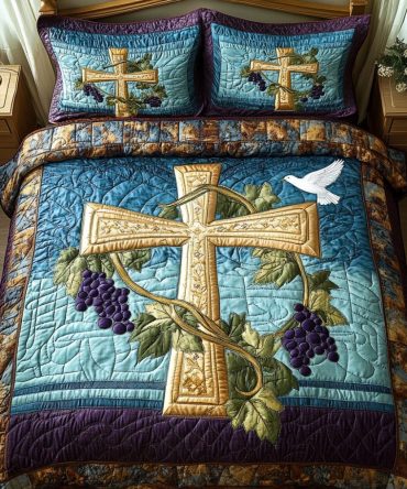 Holy Serenity 3-Piece Quilted Bedding Set
