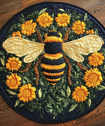 Honey Garden Quilted Round Mat