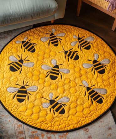 Honeycomb Haven Quilted Round Mat