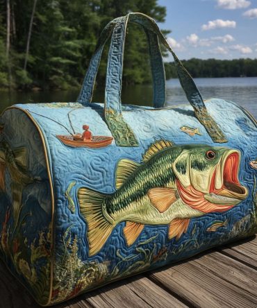 Hook Line Quilted Duffle Bag