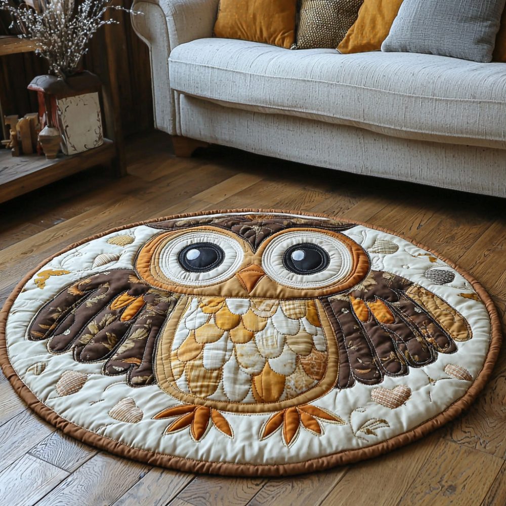 Hoot Hollow Quilted Round Mat
