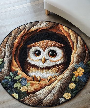 Hoot And Hearth Quilted Round Mat